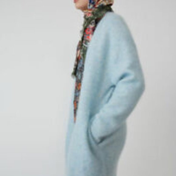 ACNE STUDIOS Raya Short Mohair Cardigan Dusty Blue XS NWT